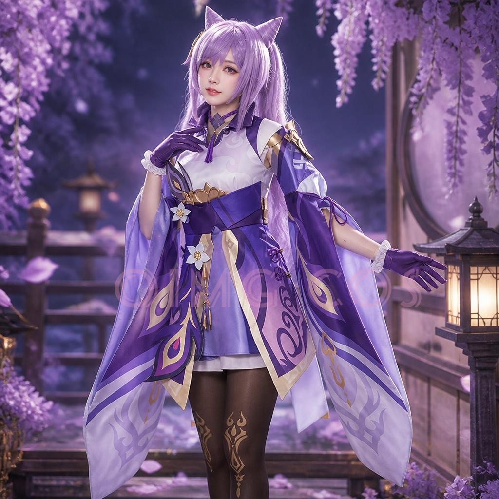 Anime Cosplay Jumpsuit - Genshin Impact Keqing 코스프레 의상 유니폼