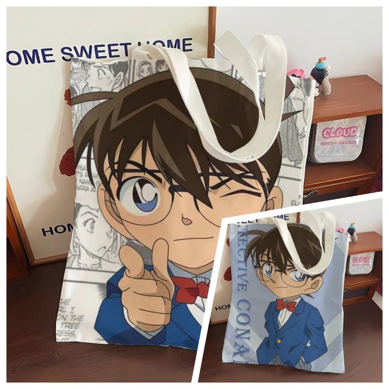 Anime Cosplay Shop - 귀여운 코난 애니메이션 캔버스 가방 대용량
