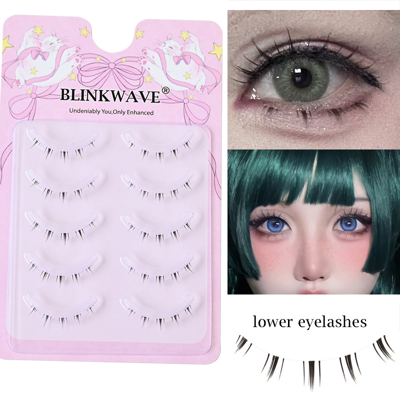 Anime Cosplay Eye Makeup - 만화풍 아래쪽 속눈썹, 자연스럽고 가벼운 아래