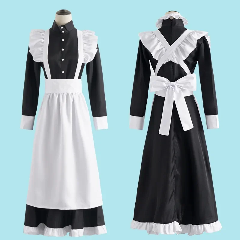 Anime Cosplay Shop - 클래식 블랙 화이트 메이드 영국 스타일