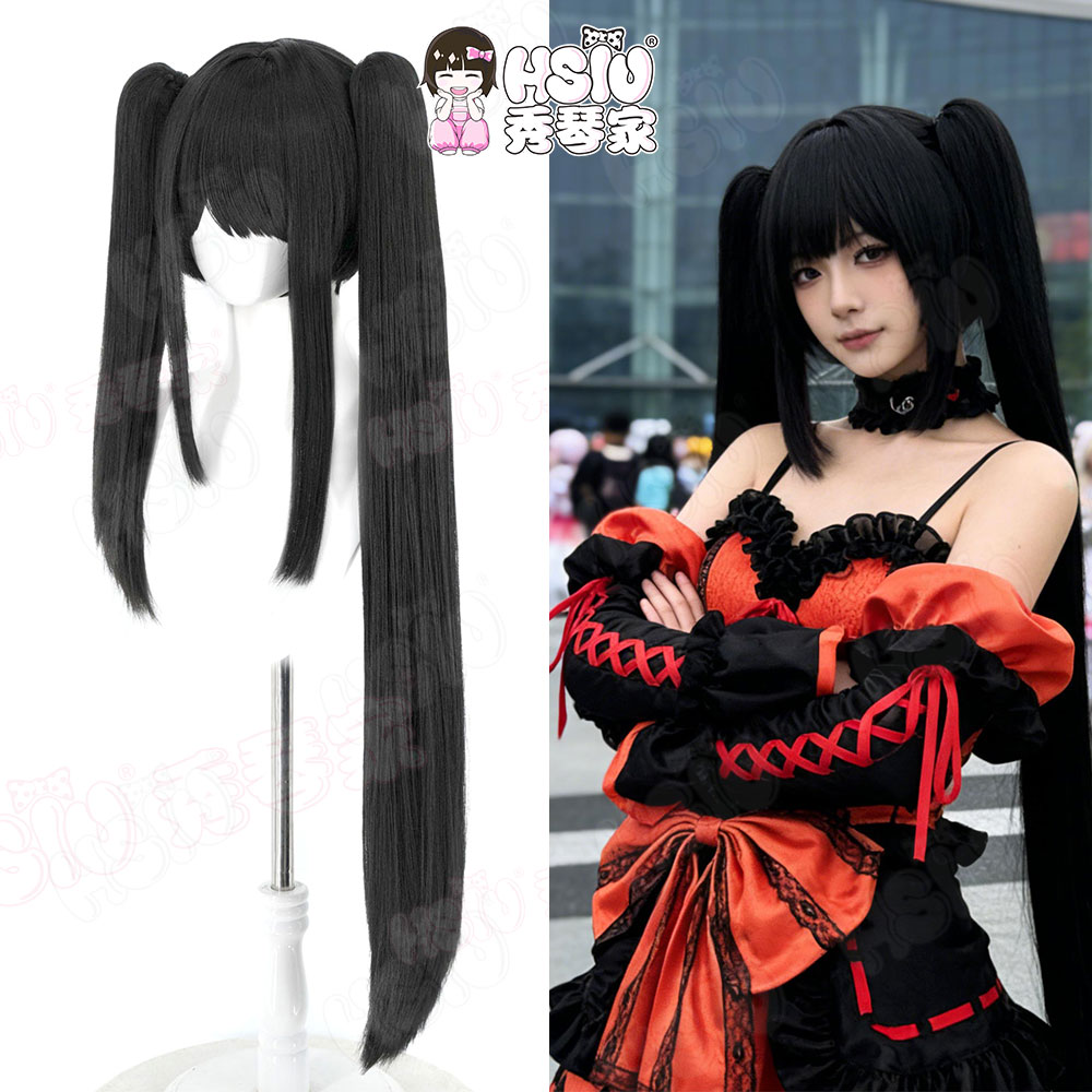Anime Cosplay Long Black Hair - 데이트 어 라이브 토키사키 쿠루미 코스프레