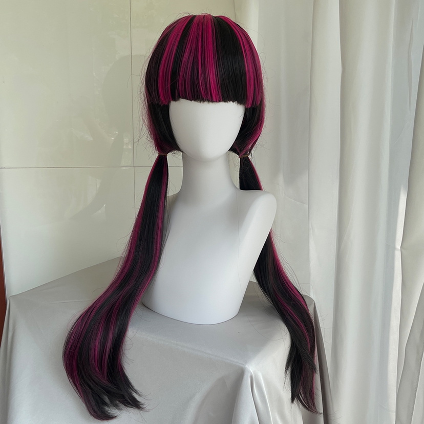 Anime Cosplay Long Black Hair - 고품질 영화 드라큘라우라 코스프레 가발 긴