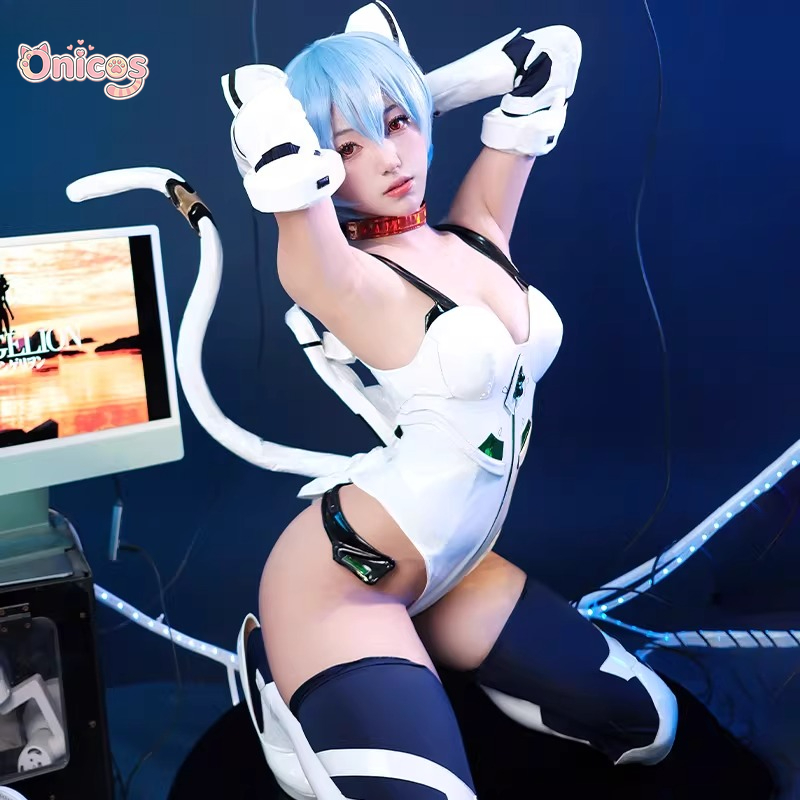 아야나미 레이 고양이 귀 애니메이션 코스프레 의상 섹시 - Anime Cosplay Jumpsuit 리뷰 및 가격
