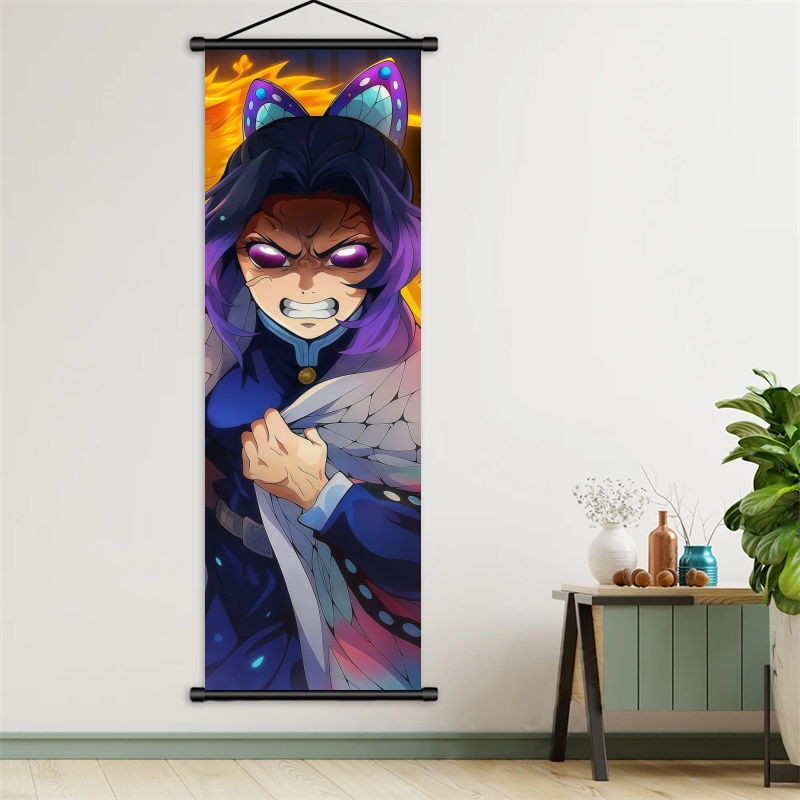 시노부 코쵸 데몬 슬레이어 아트 패브릭 걸이형 스크롤, - Anime Cosplay Props 리뷰 및 가격