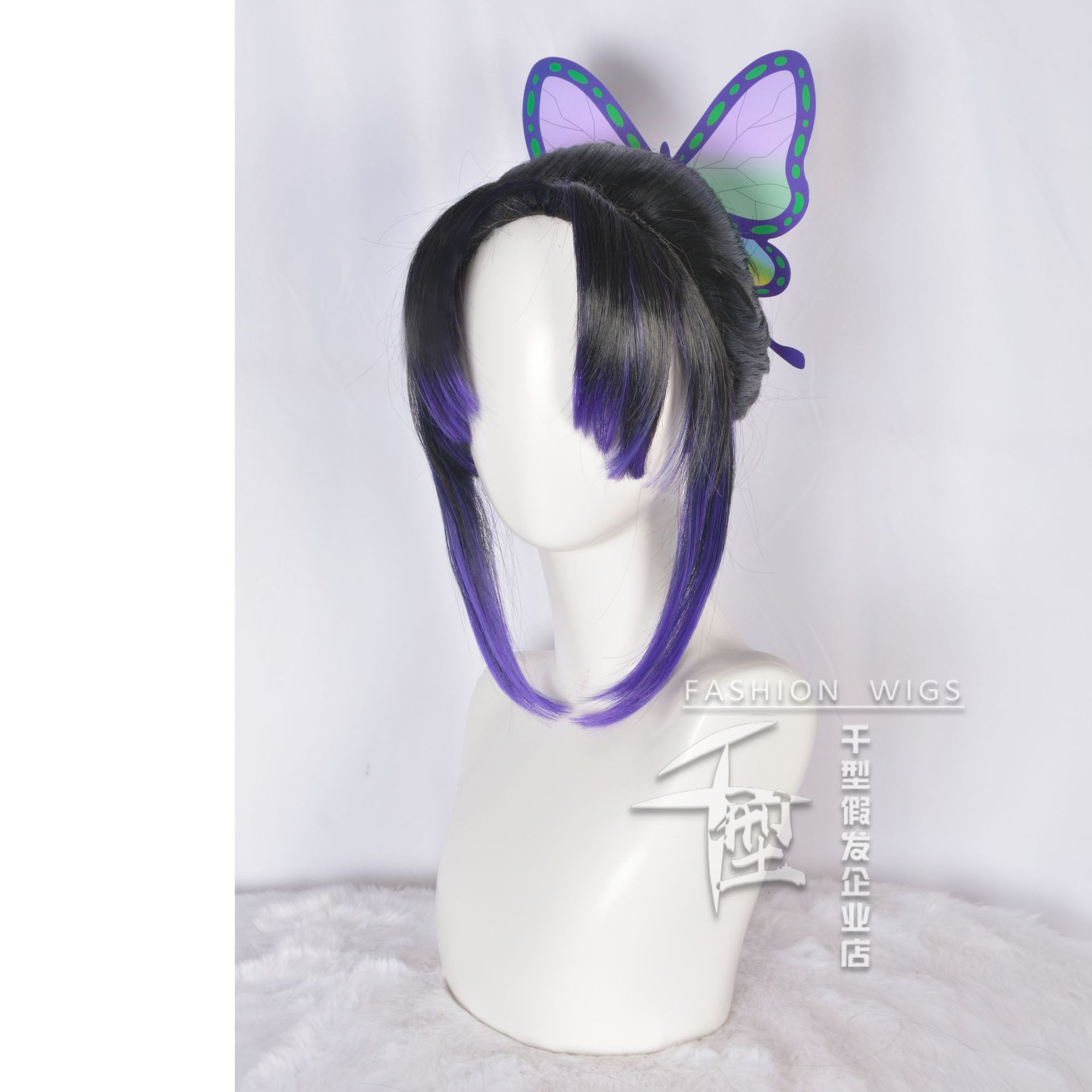 애니메이션 악마 사냥꾼 코스프레 가발 나비 헤어 클립  - Anime Cosplay Long Black Hair 리뷰 및 가격