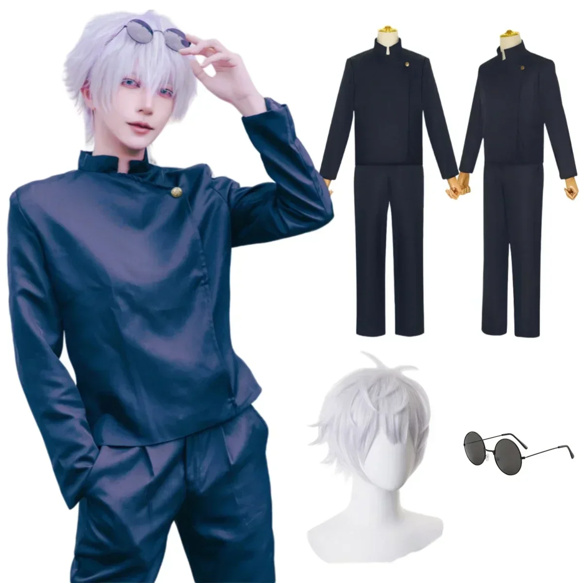 고죠 사토루 코스프레 의상 남성용, 애니메이션 고등학교 - Anime Cosplay Gojo 리뷰 및 가격