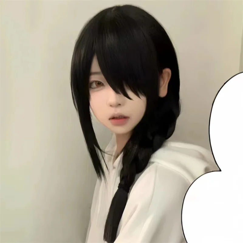 애니메이션 체인소맨 나유타 성인 코스프레 가발 검정 긴 - Anime Cosplay Long Black Hair 리뷰 및 가격