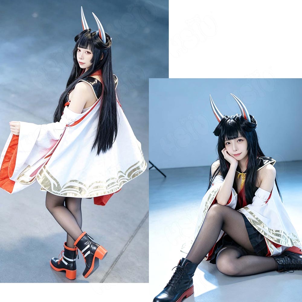 HSIU 게임 아즈르 레인 하츠즈키 코스프레 가발 95 - Anime Cosplay Long Black Hair 리뷰 및 가격