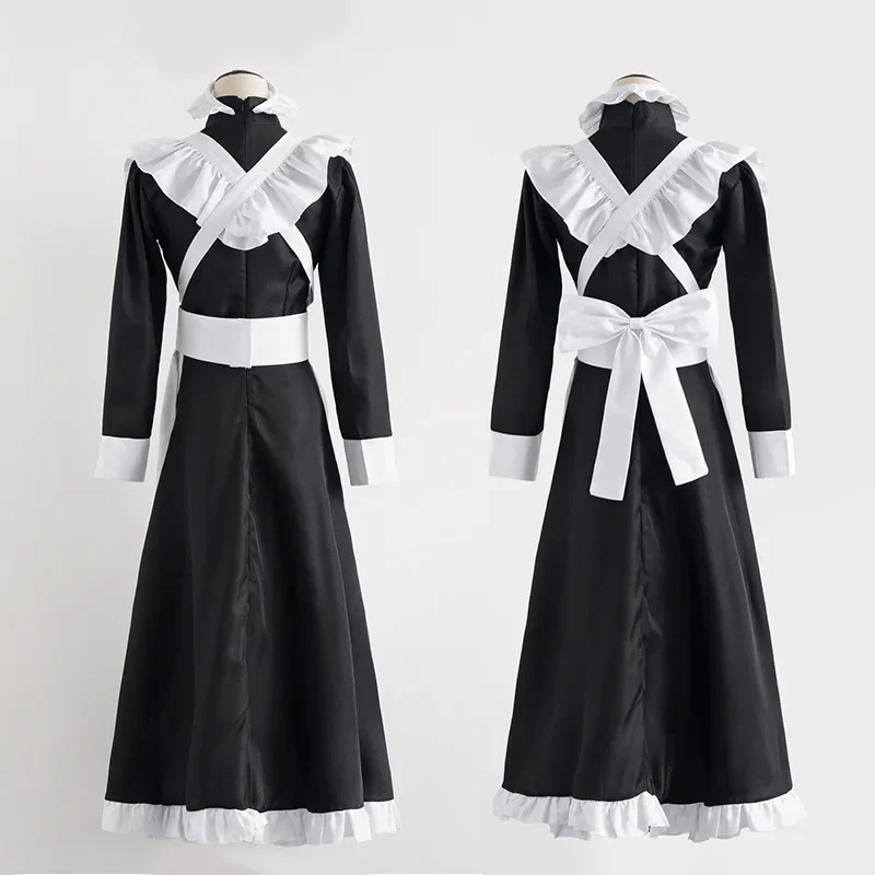 클래식 블랙 화이트 메이드 영국 스타일 진주 실 긴 커 - Anime Cosplay Shop 리뷰 및 가격