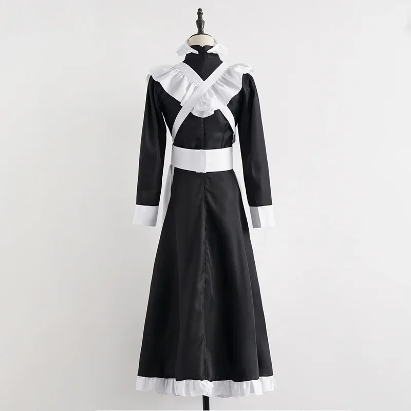 클래식 블랙 화이트 메이드 영국 스타일 진주 실 긴 커 - Anime Cosplay Shop 리뷰 및 가격