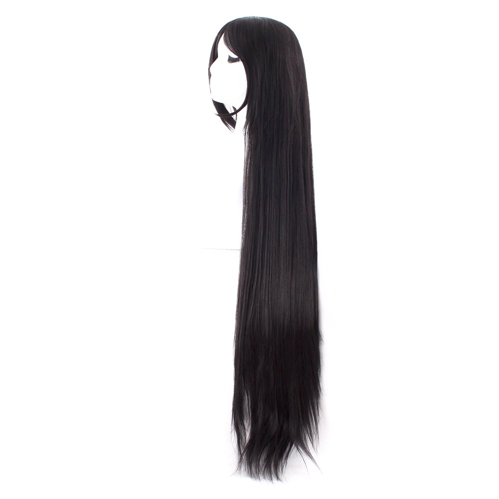 40 인치 100 cm 긴 스트레이트 코스프레 가발 여 - Anime Cosplay Long Black Hair 리뷰 및 가격