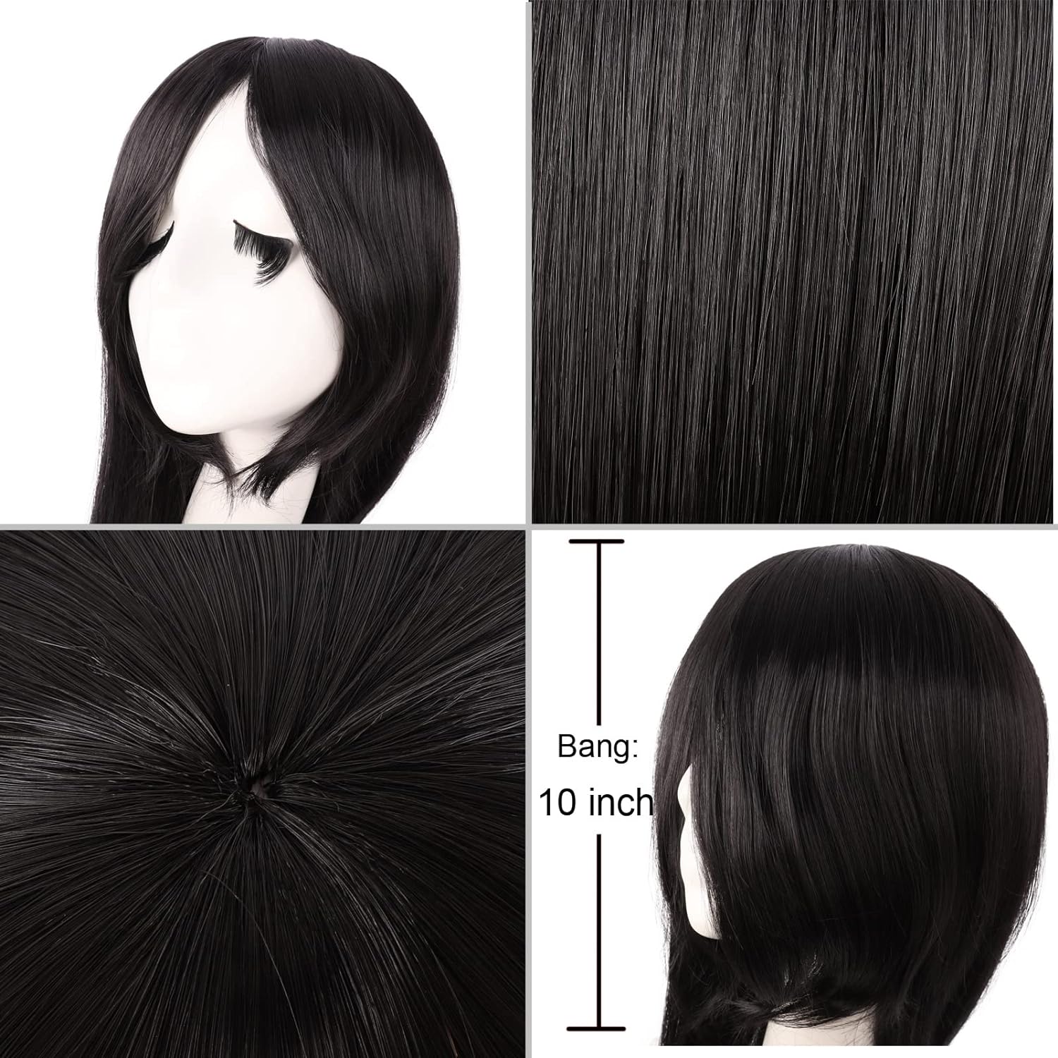 40 인치 100 cm 긴 스트레이트 코스프레 가발 여 - Anime Cosplay Long Black Hair 리뷰 및 가격