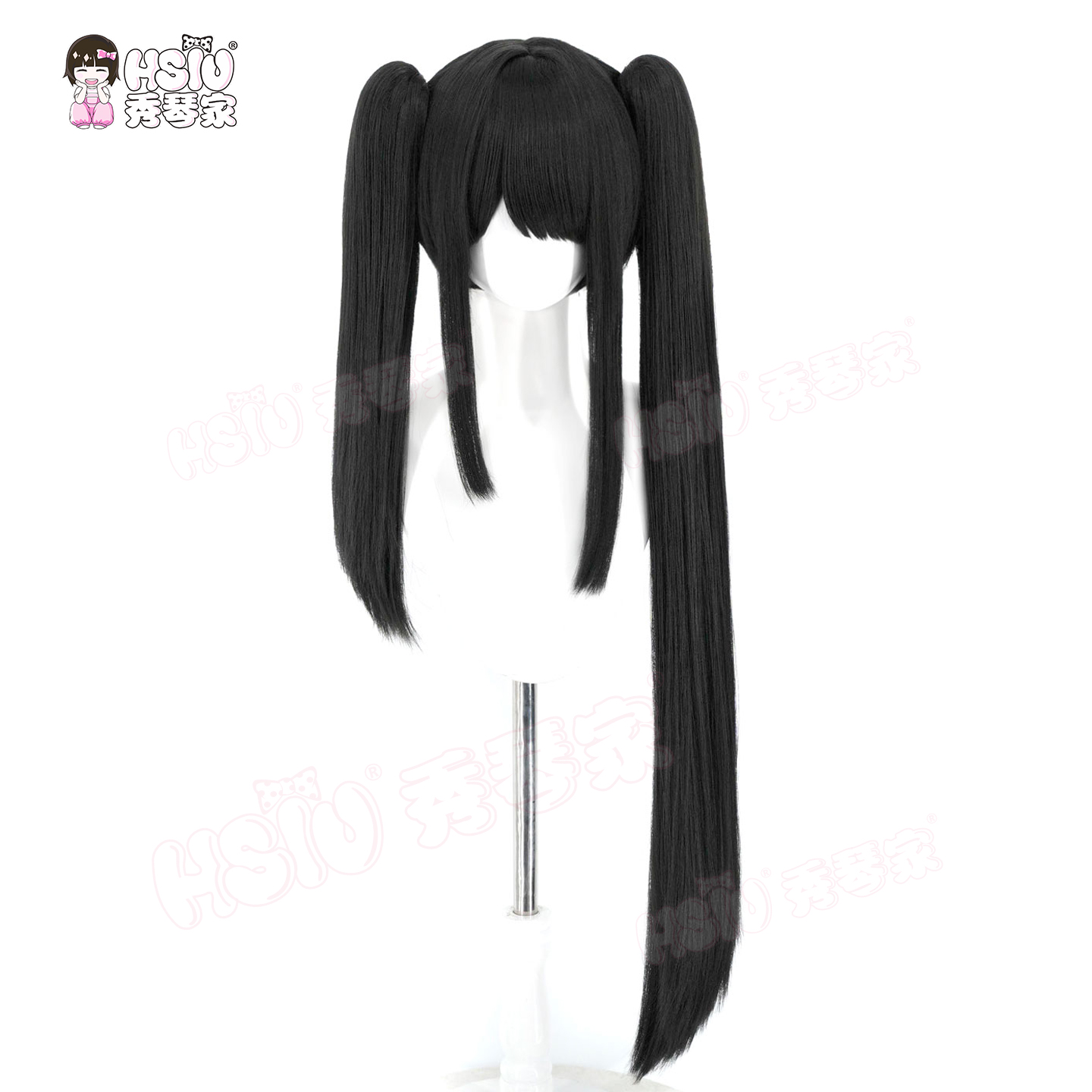 데이트 어 라이브 토키사키 쿠루미 코스프레 가발 HSI - Anime Cosplay Long Black Hair 리뷰 및 가격