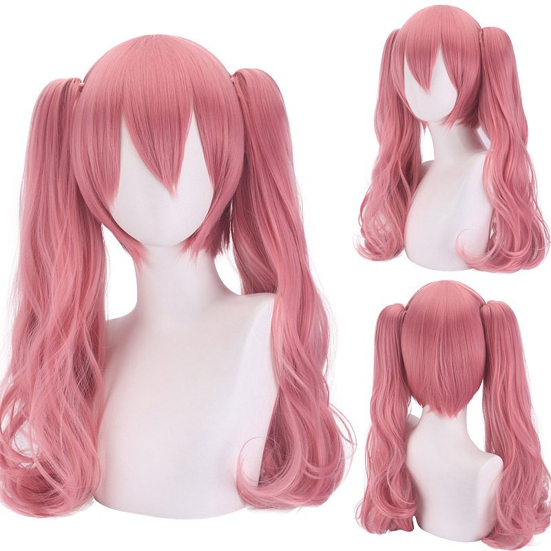 애니메이션 페로나 미쿠 여성 코스프레 가발 핑크 더블  - Cosplay Anime Online 리뷰 및 가격